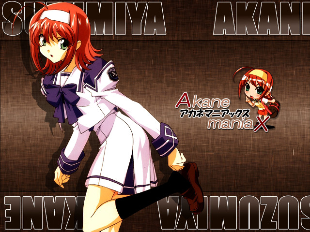 Anime redhair whitedress brownbackground girl free wallpaper for desktop - medium preview image