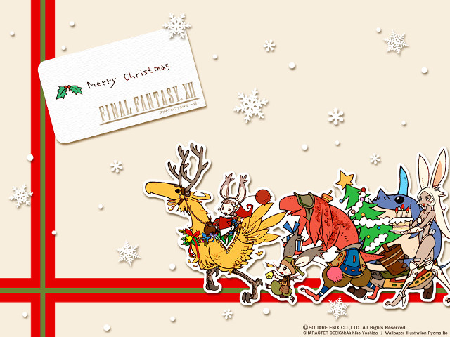 Christmas reindeer sleigh cartoon fox free wallpaper for desktop - medium preview image
