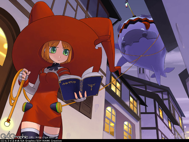 Cartoon girl book cat balloon free wallpaper for desktop - medium preview image