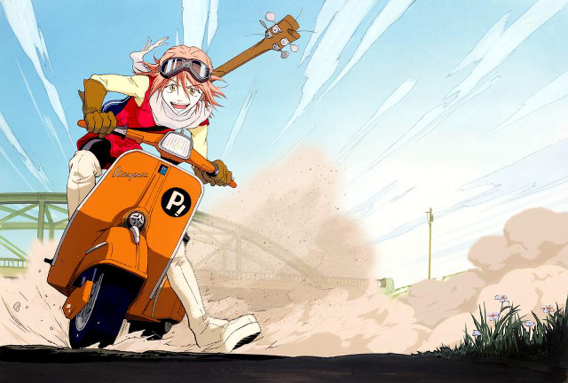 Cartoon character motorcycle guitar sky free wallpaper for desktop - medium preview image
