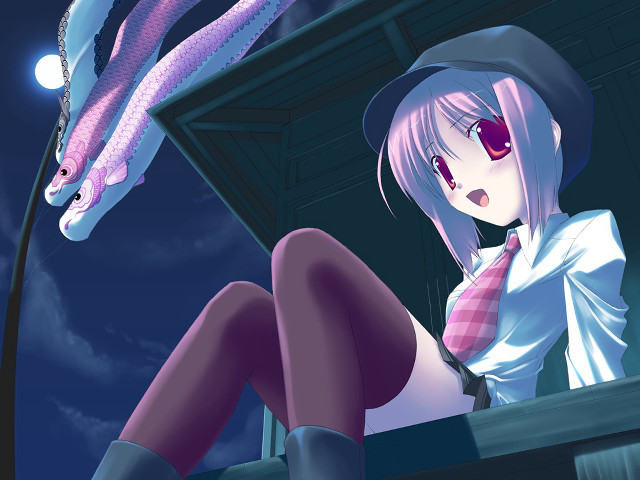 Woman hat tie snake moon free wallpaper for desktop - medium preview image