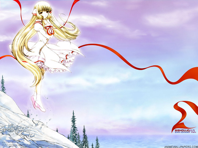 Anime girl blonde hair snowy free wallpaper for desktop - medium preview image