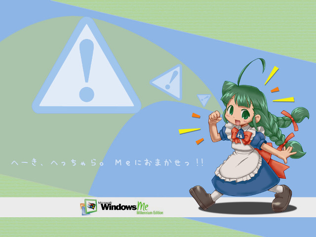 Girl green hair red bow free wallpaper for desktop - medium preview image