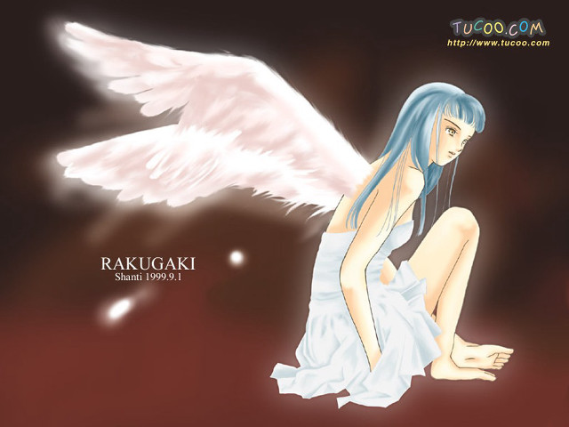 Blue haired girl angel wings #2 free wallpaper for desktop - medium preview image