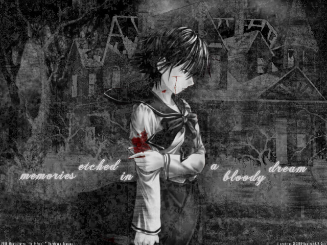 Boy bloody hand rose gothic free wallpaper for desktop - medium preview image