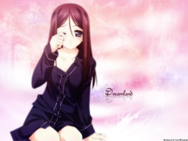 Gothic anime woman cherryblossoms pink free wallpaper for desktop - medium preview image