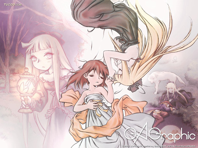 Anime couple forest lantern dress free wallpaper for desktop - medium preview image