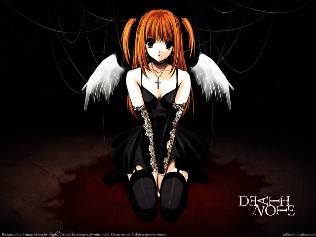 Red haired girl angel wings free wallpaper for desktop - medium preview image