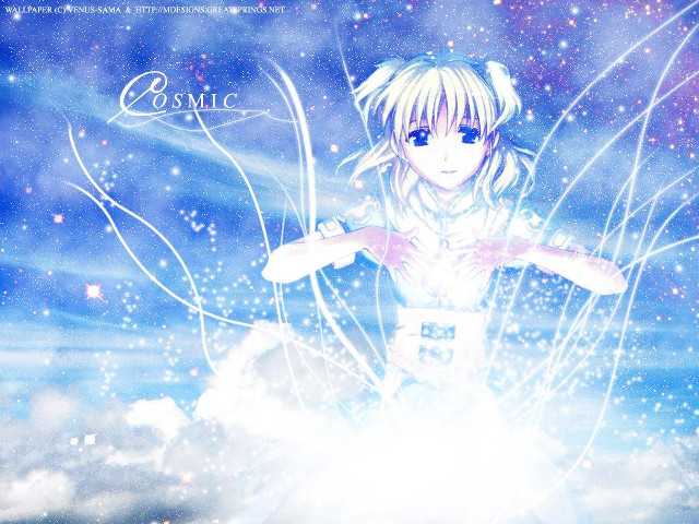 Anime astronaut starry sky cosmic free wallpaper for desktop - medium preview image