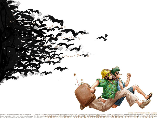 Man sitting bag bats tree free wallpaper for desktop - medium preview image
