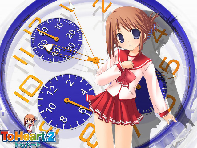 Girl red dress clock blue free wallpaper for desktop - medium preview image