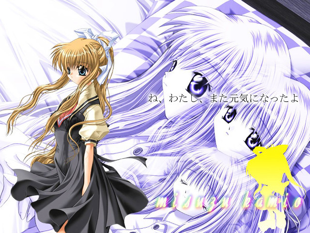 Girl longhair pony tail yellow free wallpaper for desktop - medium preview image