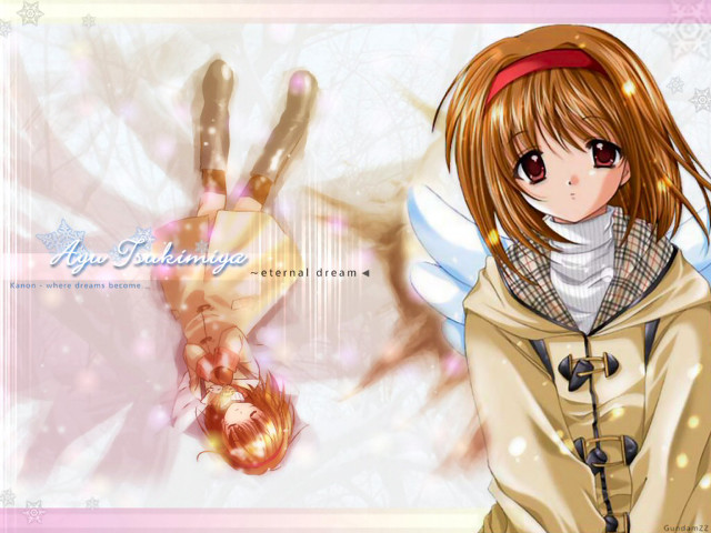 Girl hoodie pink wings anime free wallpaper for desktop - medium preview image