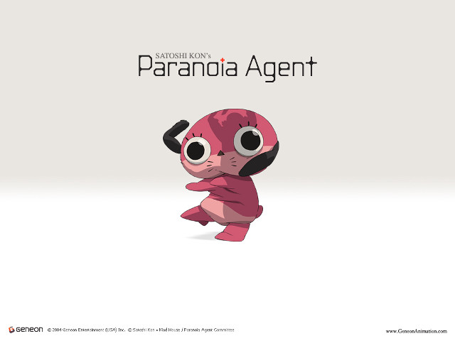Pink cartoon big eyes black free wallpaper for desktop - medium preview image