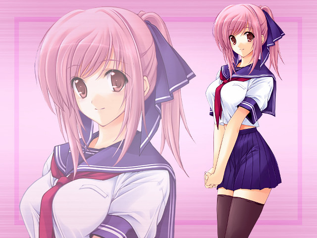 Pink haired anime girls sailor #3 free wallpaper for desktop - medium preview image