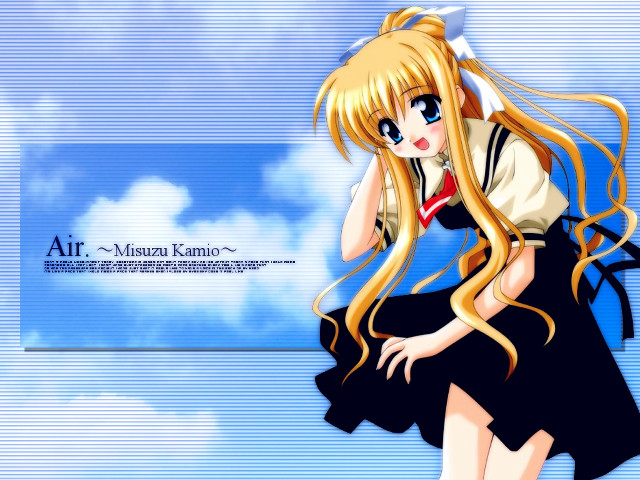Blonde girl clouds blue sky free wallpaper for desktop - medium preview image