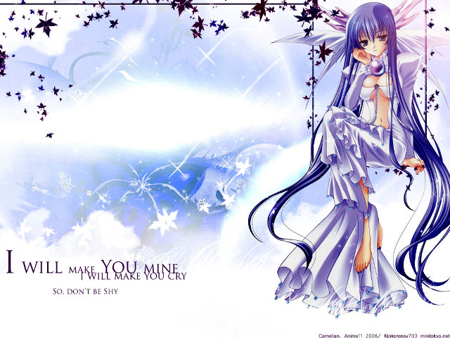 Anime girl longhair white dress #2 free wallpaper for desktop - medium preview image
