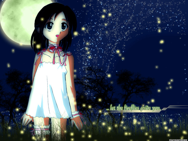 Girl white dress full moon free wallpaper for desktop - medium preview image