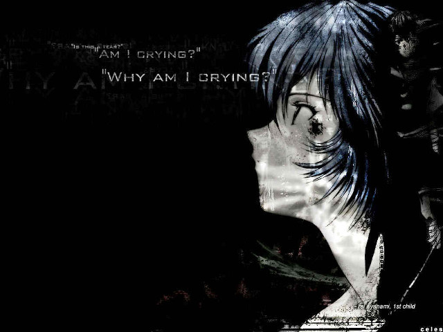 Blue hair girl anime quote free wallpaper for desktop - medium preview image