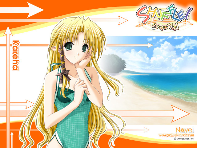 Girl green dress beach umbrella free wallpaper for desktop - medium preview image