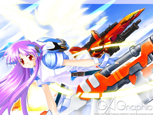 Girl gun sky clouds anime free wallpaper for desktop - medium preview image