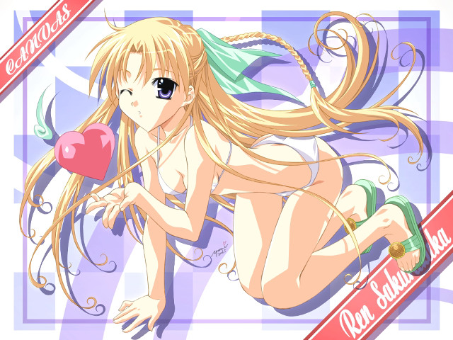 Girl heart bikini blonde blue free wallpaper for desktop - medium preview image