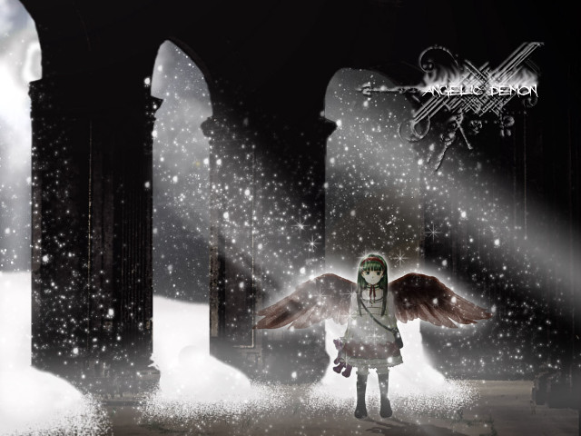 Wings snowy citylight moonlight astronaut free wallpaper for desktop - medium preview image