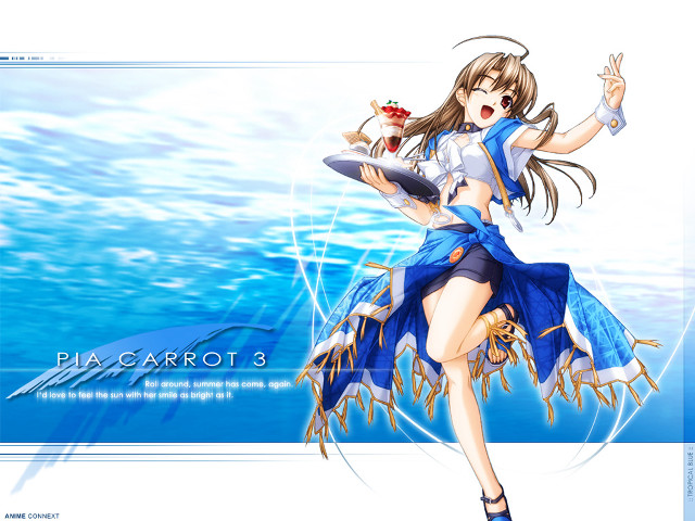 Girl blue dress tray food free wallpaper for desktop - medium preview image