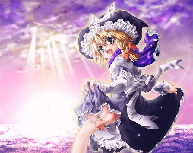 Anime girl dress hat sword free wallpaper for desktop - medium preview image