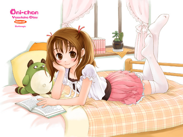 Girl bed book stuffed animal free wallpaper for desktop - medium preview image