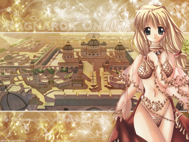 Woman bikini cityscape castle gold free wallpaper for desktop - medium preview image