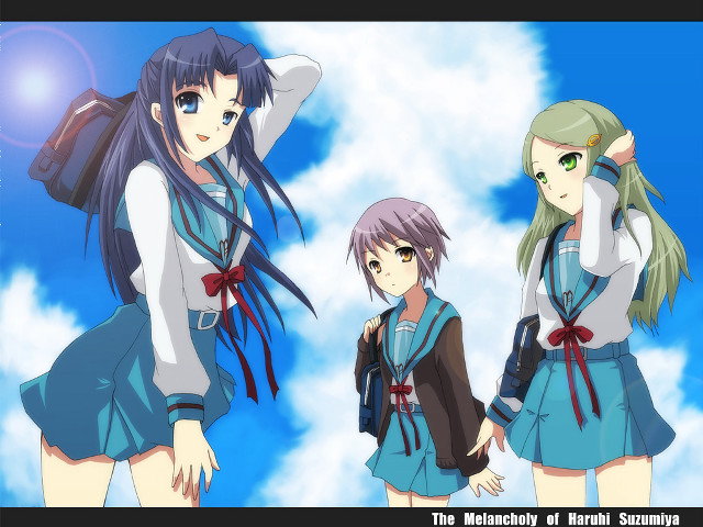 Anime girls sky clouds sun free wallpaper for desktop - medium preview image