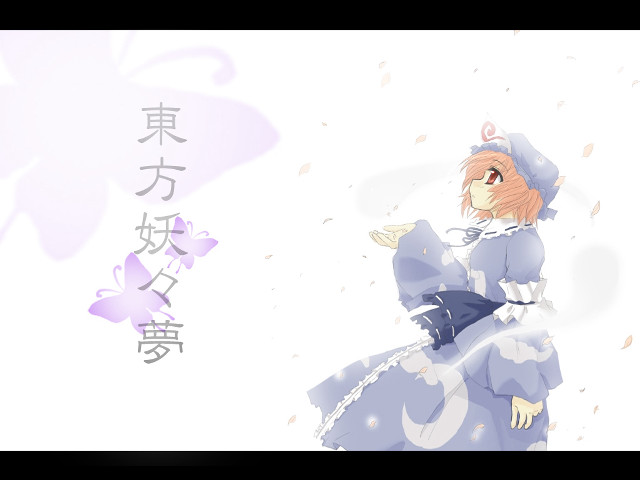 Woman blue dress butterfly purple free wallpaper for desktop - medium preview image