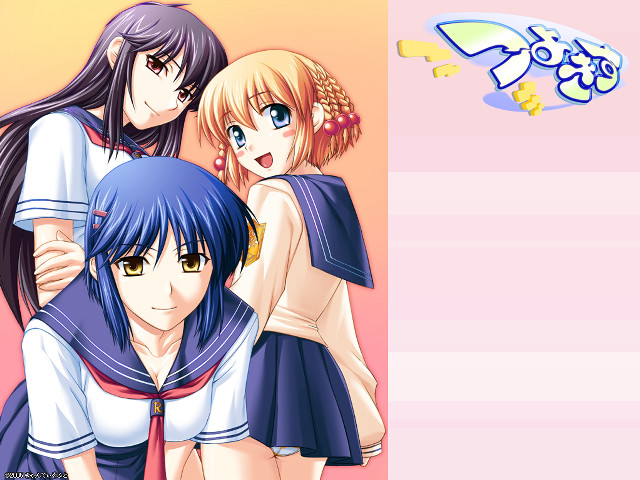 Anime girls pink background blue #3 free wallpaper for desktop - medium preview image