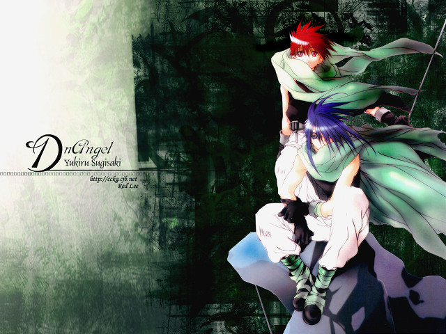 Anime boys sitting tree green free wallpaper for desktop - medium preview image