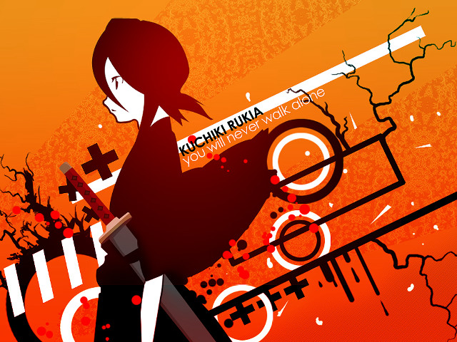 Woman knife silhouette orange black free wallpaper for desktop - medium preview image