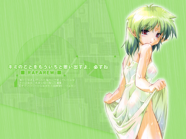 Girl green hair white dress free wallpaper for desktop - medium preview image