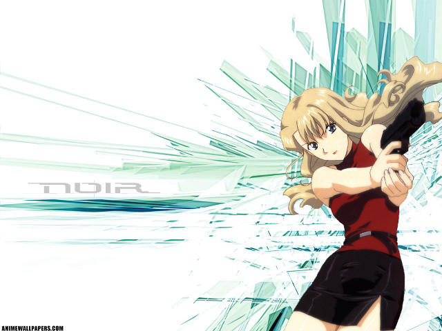 Woman gun blue white lines free wallpaper for desktop - medium preview image