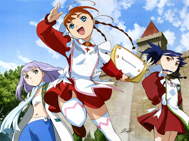 Anime girls castle clock blue free wallpaper for desktop - medium preview image