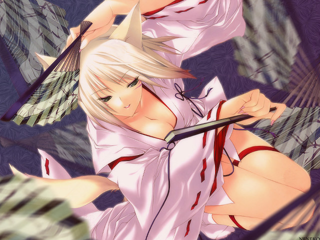 Woman white dress bird anime free wallpaper for desktop - medium preview image