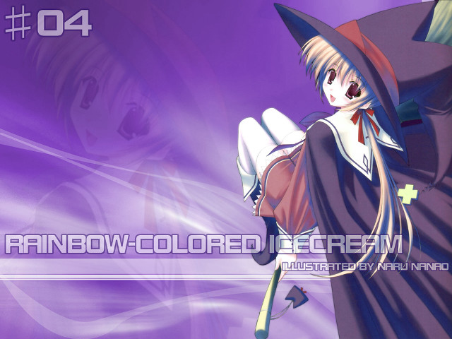 Anime witch purple background holography free wallpaper for desktop - medium preview image