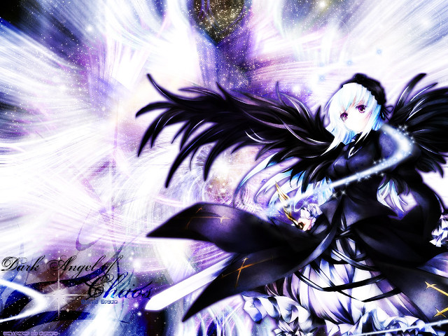 Gothic anime angel sword starry free wallpaper for desktop - medium preview image