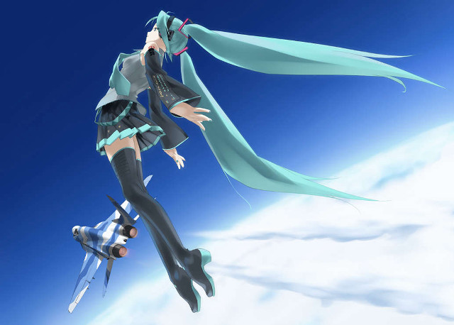 Anime girl flying sword space free wallpaper for desktop - medium preview image