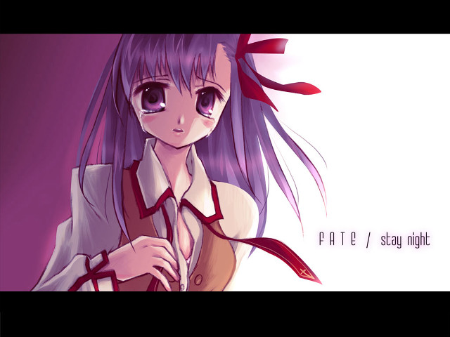 Purple haired girl anime tears free wallpaper for desktop - medium preview image