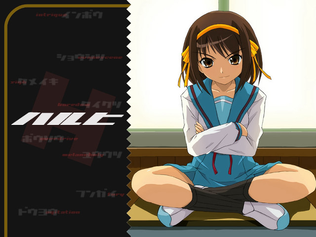 Girl crossing arms sitting school free wallpaper for desktop - medium preview image