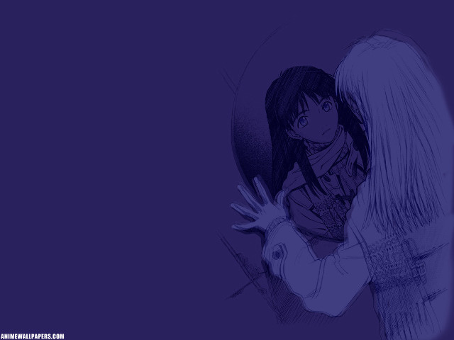 Angel hugging girl purple background free wallpaper for desktop - medium preview image