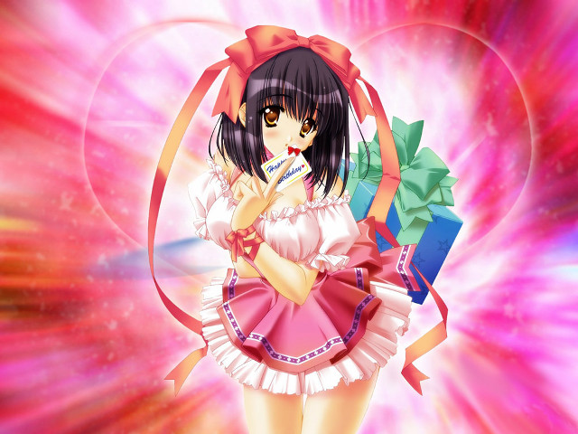 Girl pink dress toothbrush gift free wallpaper for desktop - medium preview image