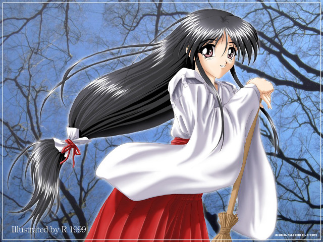 Woman white dress broom baretree free wallpaper for desktop - medium preview image