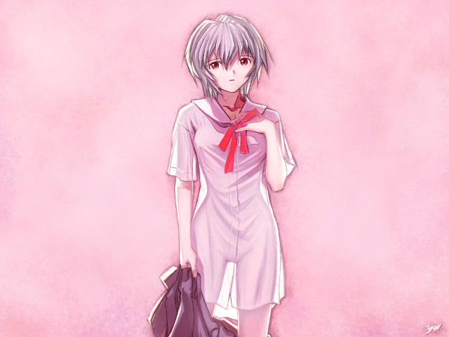 Girl pinkshirt redscarf holding bag free wallpaper for desktop - medium preview image
