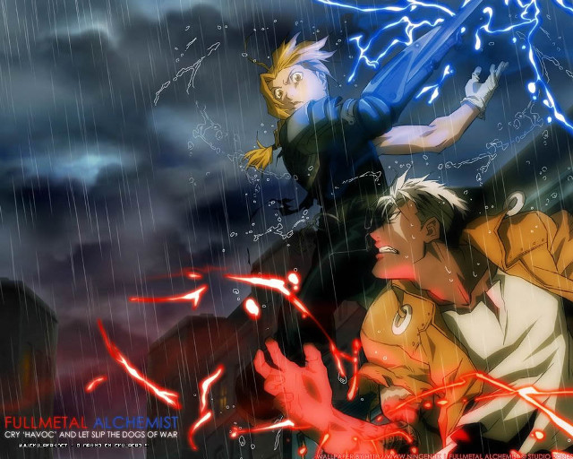 Rain lightning storm anime boys free wallpaper for desktop - medium preview image